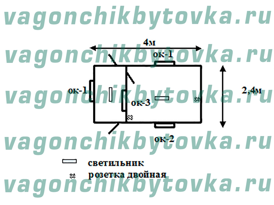 Проходная из вагончика 4м